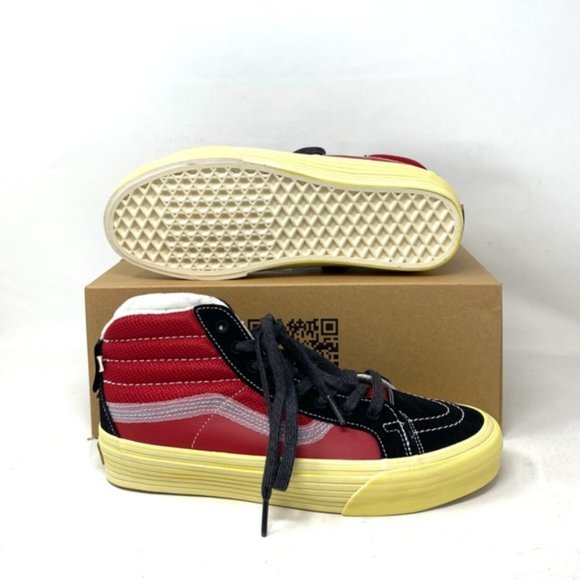 VANS Sk8-Hi Notchback Split VR3 Shoes Women Leather Red Black Canvas VN0A5FBH458 - Picture 5 of 9